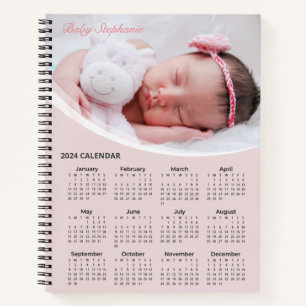 Carnet Ajouter votre propre bébé photo 2024 Calendrier   