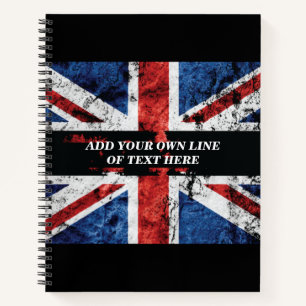 Carnet Ajouter votre texte sur le drapeau anglais Jeu d'o
