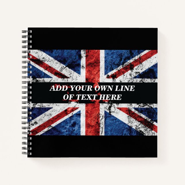 Carnet Ajouter votre texte sur le drapeau anglais Jeu d'o (Devant)