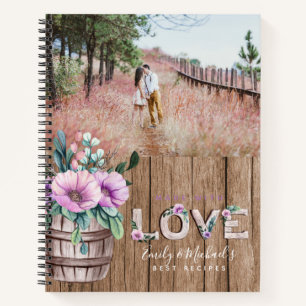 Carnet Ajoutez 4 PHOTOS Fleurs Rustiques NOUVEAUX MARIES 