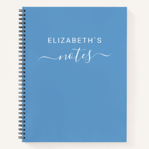 Carnet Ajoutez votre nom Bleu simple