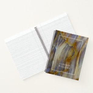 Carnet Ajoutez votre nom   Bois pétrifié ondulé