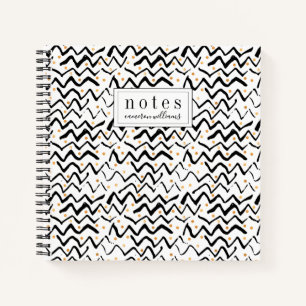 Carnet Ajoutez votre nom Brush et points noirs