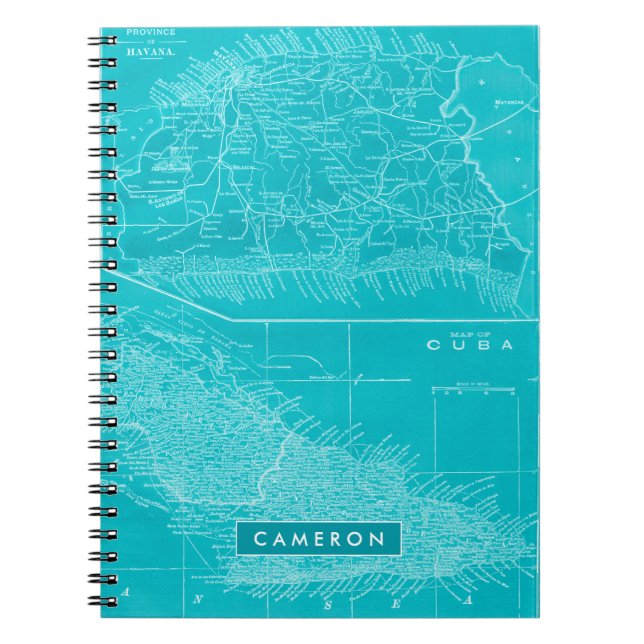 Carnet Ajoutez votre nom | Carte Bleu Cuba (Devant)