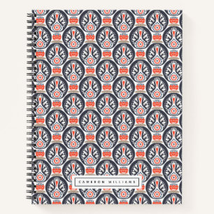 Carnet Ajoutez votre nom   Floral Turkey Folk Art Motif
