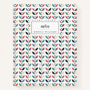 Carnet Ajoutez votre nom   Folk Art Floral Motif géomét