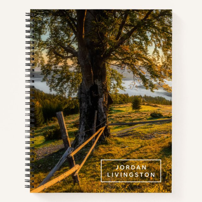 Carnet Ajoutez votre nom | L'aube triste dans une forêt (Devant)