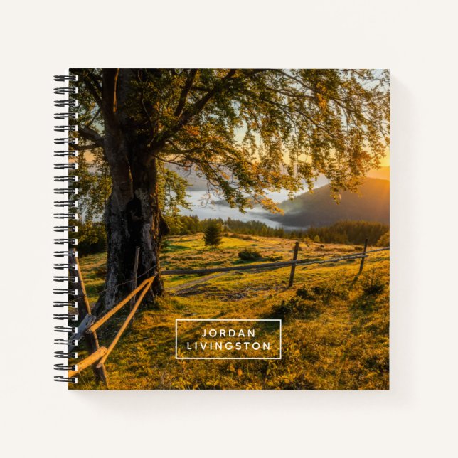 Carnet Ajoutez votre nom | L'aube triste dans une forêt (Devant)