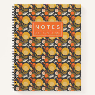 Carnet Ajoutez votre nom   Modèle floral rétro classiqu