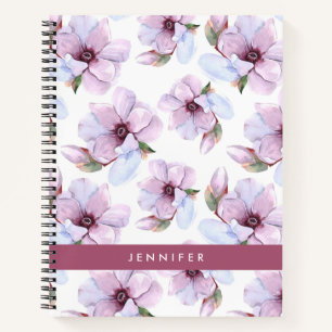 Carnet Ajoutez votre nom Modèle floral romantique
