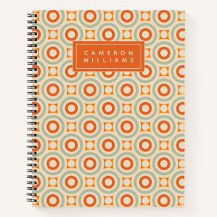 Carnet Ajoutez votre nom   Motif circulaire géométrique
