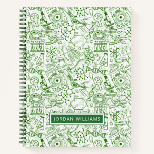 Carnet Ajoutez votre nom Motif de biologie verte