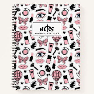 Carnet Ajoutez votre nom Motif de maquillage