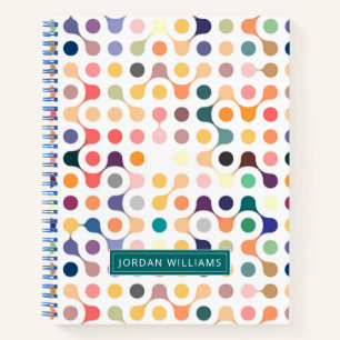 Carnet Ajoutez votre nom Motif de structure moléculaire