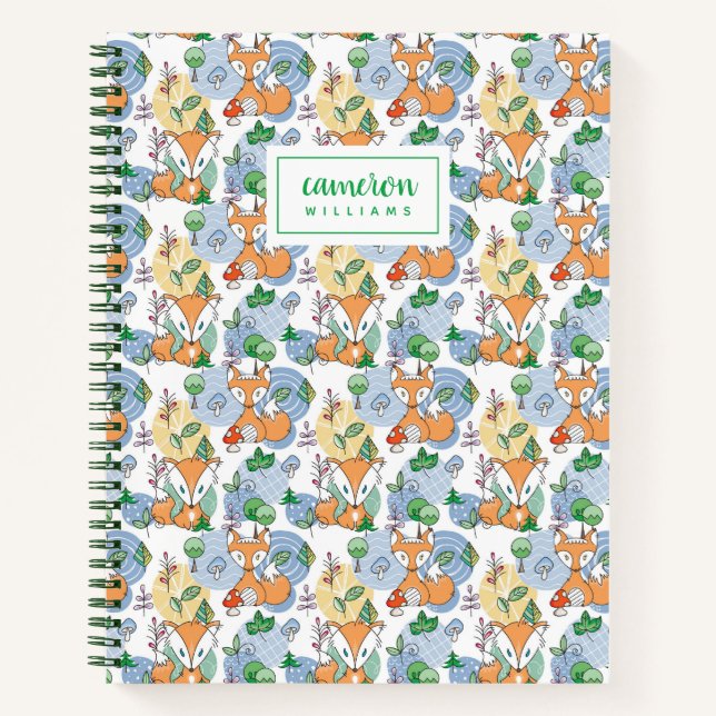 Carnet Ajoutez votre nom | Motif Little Fox mignon (Devant)