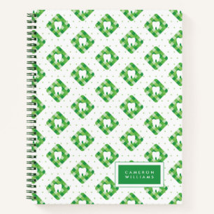 Carnet Ajoutez votre nom Motif pour dents vert