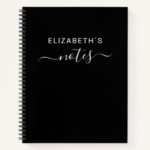 Carnet Ajoutez votre nom Noir simple