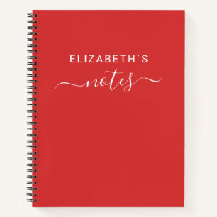 Carnet Ajoutez votre nom Rouge simple