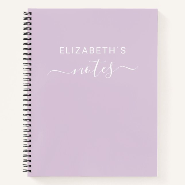 Carnet Ajoutez votre nom | Simple Pastel Purple (Devant)