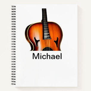 Carnet Ajoutez votre nom texte brun amateur de violon mus