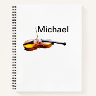 Carnet Ajoutez votre nom texte violon musique amoureux ma