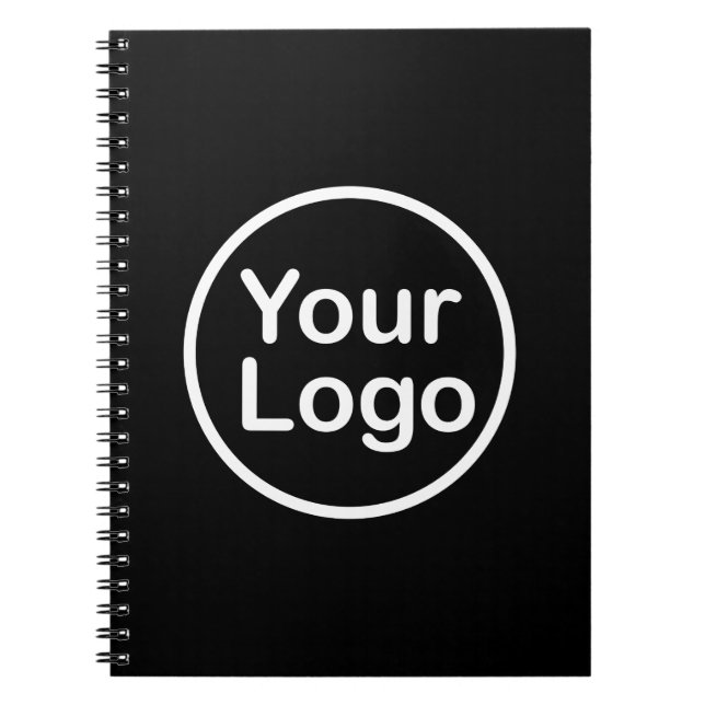 Carnet Ajoutez votre propre logo | Fond noir (Devant)