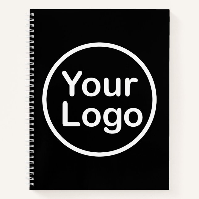 Carnet Ajoutez votre propre logo | Fond noir (Devant)
