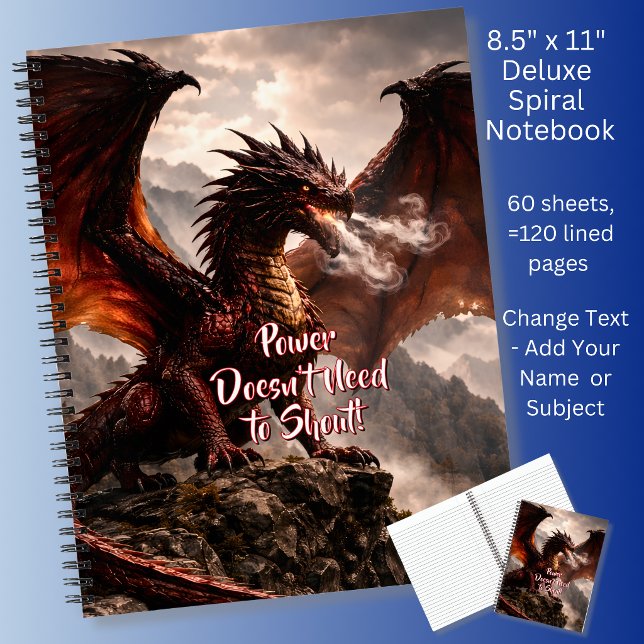 Carnet Ajoutez votre texte - Dragon de feu à ailes rouges (Créateur téléchargé)