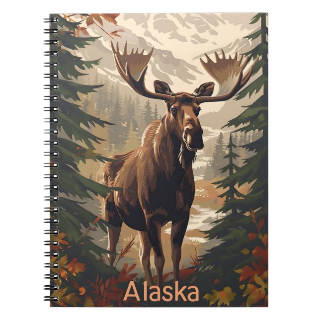 Carnet Alaska Moose Vintage (Devant)