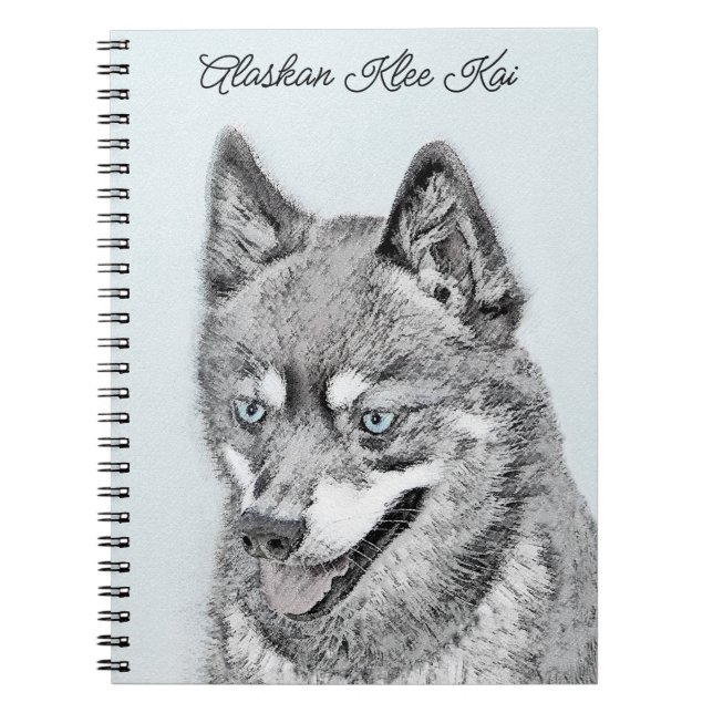 Carnet Alaskan Klee Kai Peinture - Cute Original Chien Ar (Devant)