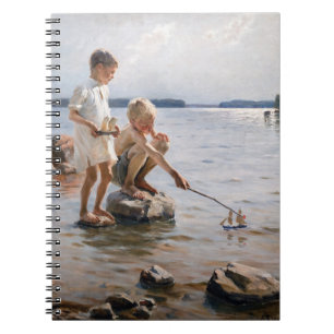 Carnet Albert Edelfelt - Des garçons jouant sur le rivage