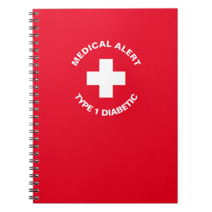 Carnet Alerte Médicale personnalisée rouge diabétique
