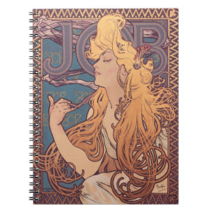 Carnet Alfonse Mucha Job Art Nouveau femme