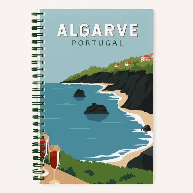 Carnet Algarve Portugal Retro Travel Art Vintage (Recto)
