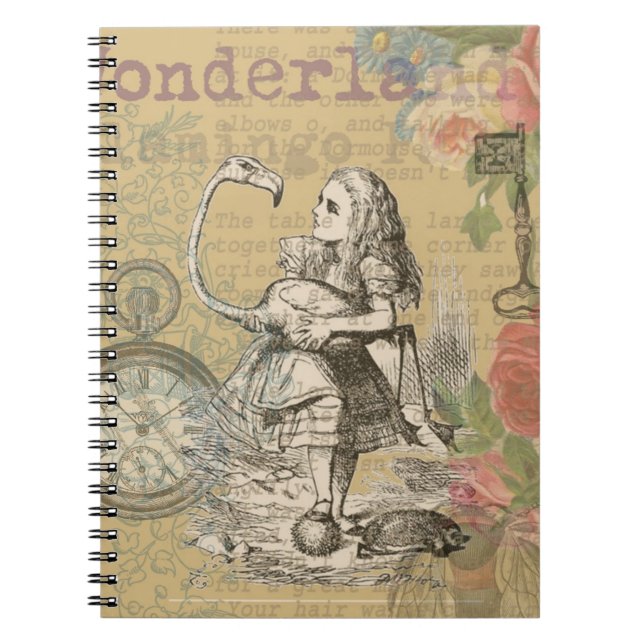 Carnet Alice au Pays des Merveilles Flamant Classique (Devant)
