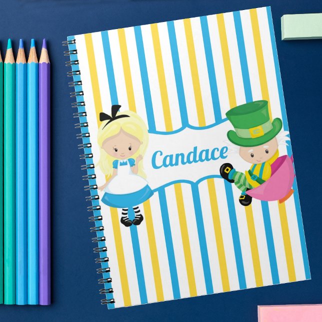 Carnet Alice au pays des merveilles Personnalisé Enfants (Créateur téléchargé)
