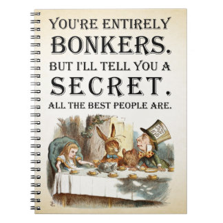 Carnet Alice In Wonderland - Tea Party - Citation Bonkers