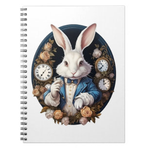 Carnet Alice lapin blanc dans Wonderland Montres et rose
