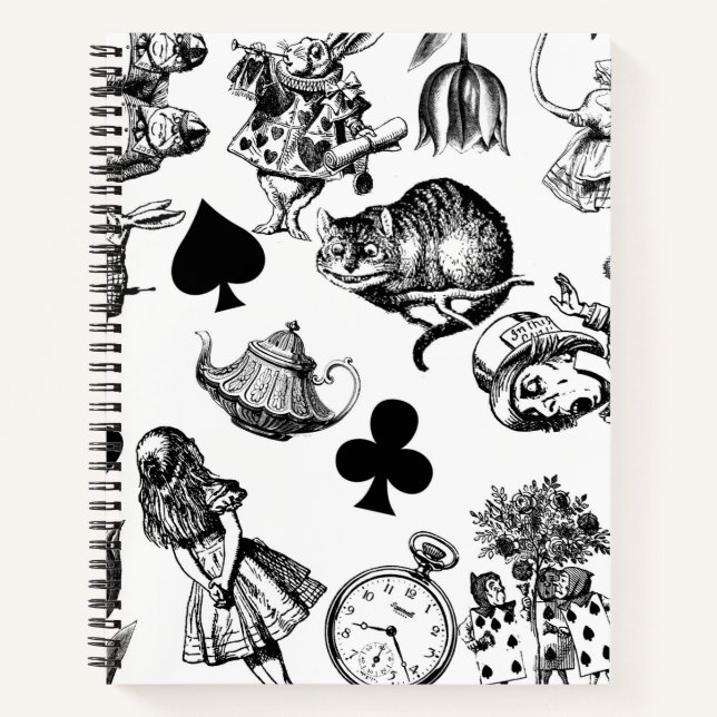 Carnet Alice Lapin Blanc Wonderland Classique (Devant)