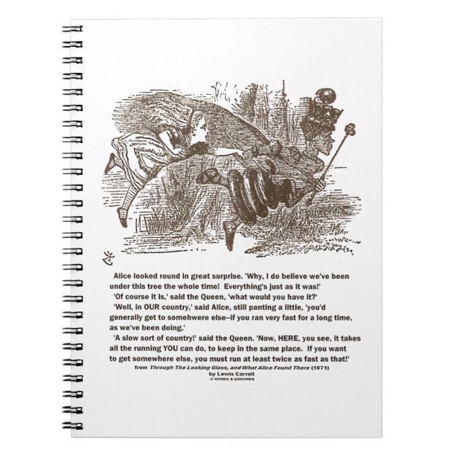 Carnet Alice Red Queen Courir Pour Rester Au Même Endroit (Devant)