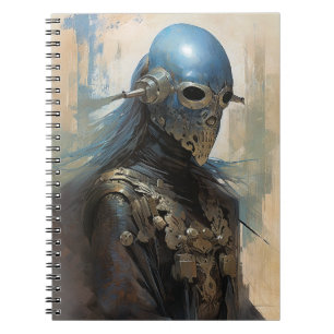 Carnet Alien de science-fiction portant un masque casque
