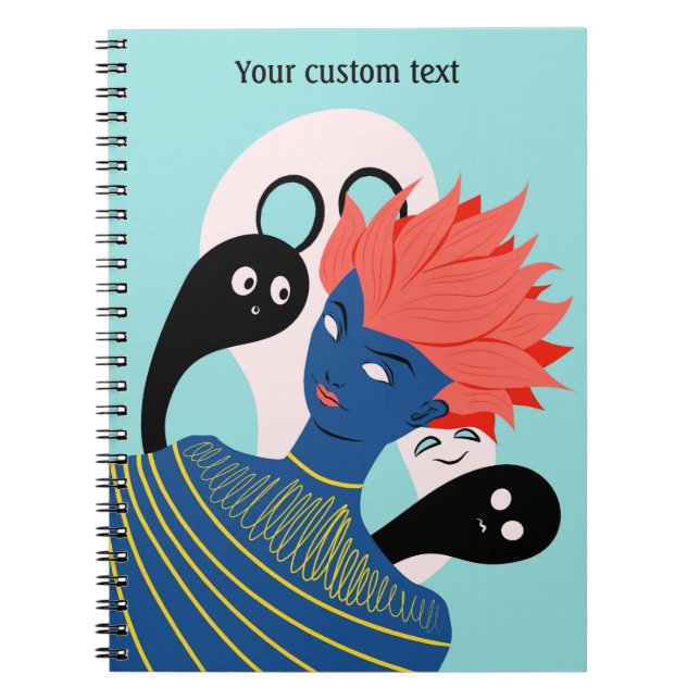 Carnet Alien Girl With Spooky Ghosts Imaginary Friends (Devant)