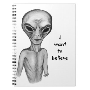 Carnet Alien gris, je veux croire