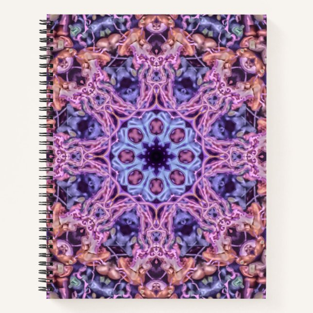 Carnet Alien Purple Psychedélique Kaleidoscopique Mandala (Devant)