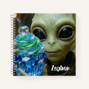 Carnet Alien Stellaire dans un Gâteau Cupcake Cristallin