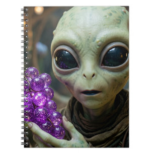 Carnet Alien Stellaire tenant des Raisins Cristallins
