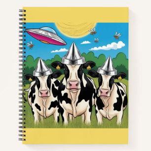 Carnet Alien Vaches Tin Foil Casquettes, UFO UAP