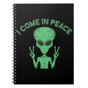Carnet Alien Vert Je Viens En Paix OVNI Extraterrestre