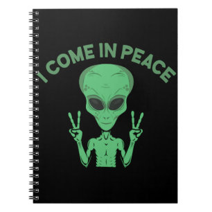Carnet Alien Vert Je Viens En Paix OVNI Extraterrestre