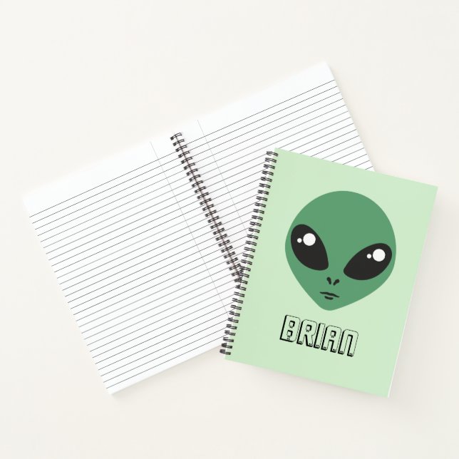 Carnet Alien vert mignon (Intérieur)